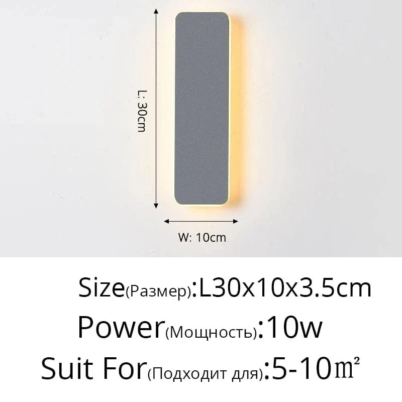 Applique murale LED avec interrupteur tactile - Éclairage modernisé pour votre intérieur | Marco Lucetti Gris 30x10x3,5cm / Blanc chaud (2700-3500K)