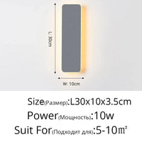 Applique murale LED avec interrupteur tactile - Éclairage modernisé pour votre intérieur | Marco Lucetti Gris 30x10x3,5cm / Blanc chaud (2700-3500K)