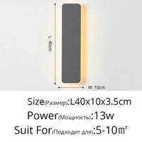 Applique murale LED avec interrupteur tactile - Éclairage modernisé pour votre intérieur | Marco Lucetti Gris 40x10x3,5cm / Blanc chaud (2700-3500K)