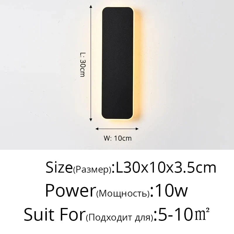 Applique murale LED avec interrupteur tactile - Éclairage modernisé pour votre intérieur | Marco Lucetti Noir 30x10x3,5cm / Blanc chaud (2700-3500K)