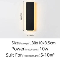 Applique murale LED avec interrupteur tactile - Éclairage modernisé pour votre intérieur | Marco Lucetti Noir 30x10x3,5cm / Blanc chaud (2700-3500K)