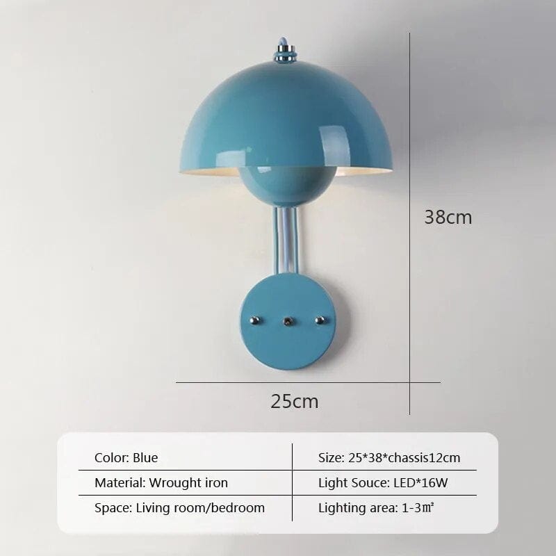 Applique murale LED Blossom Nordique | Marco Lucetti WL597 Bleu / Blanc froid