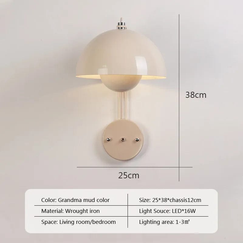 Applique murale LED Blossom Nordique | Marco Lucetti WL597 Boue de grand-mère / Blanc froid