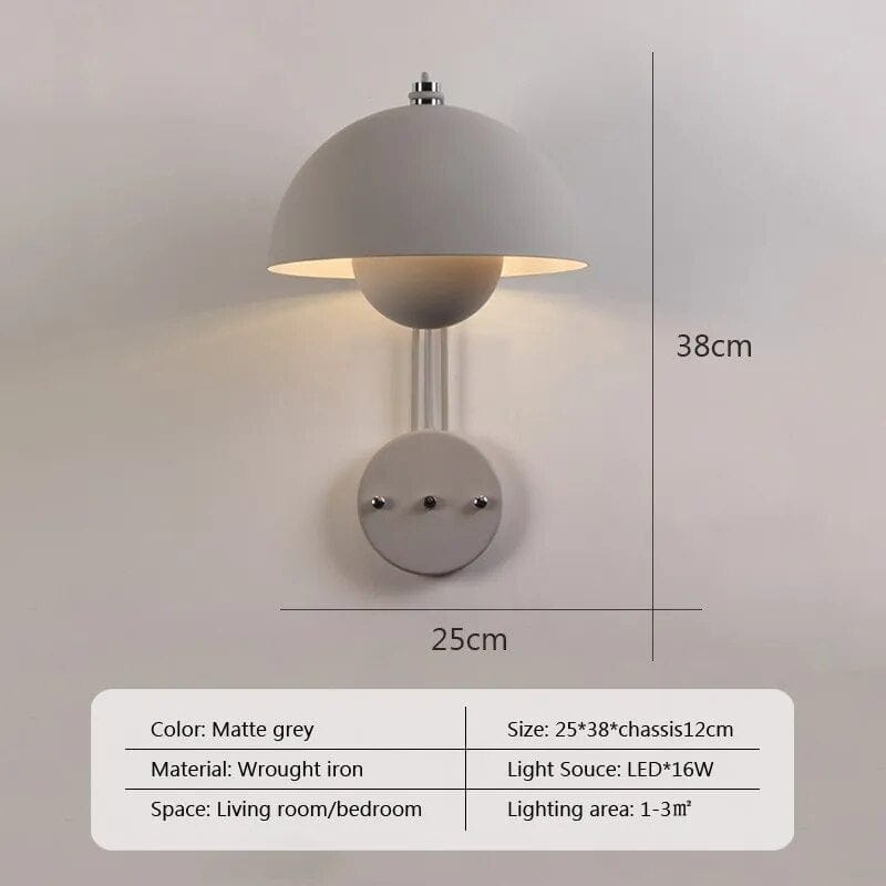 Applique murale LED Blossom Nordique | Marco Lucetti WL597 Gris mat / Blanc froid