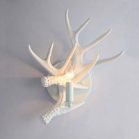 Applique murale LED bois blanc & abat-jour vintage | Marco Lucetti B