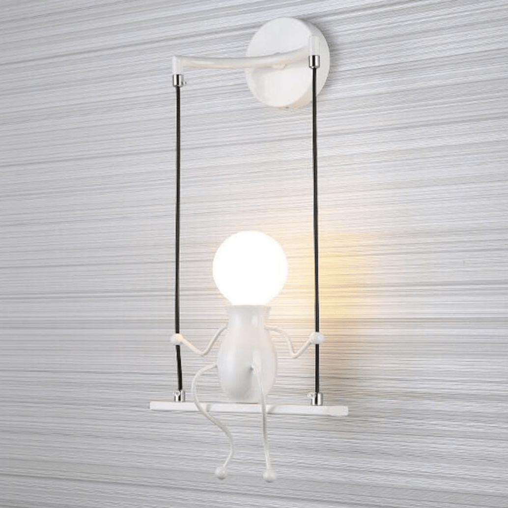 Applique murale LED Bonhomme Swinging | Marco Lucetti 1 lampe - Blanc / Chaude