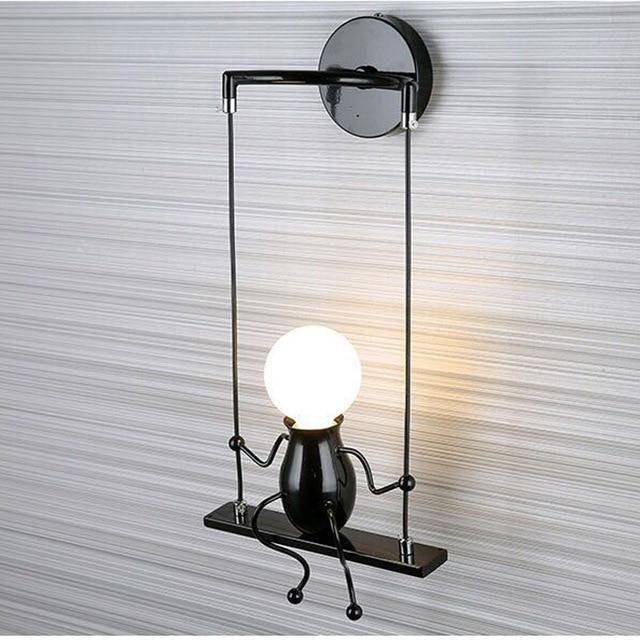 Applique murale LED Bonhomme Swinging | Marco Lucetti 1 lampe - Noir / Froide