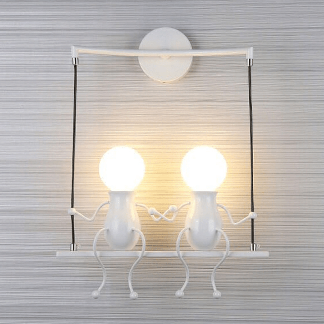 Applique murale LED Bonhomme Swinging | Marco Lucetti 2 lampes - Blanc / Chaude