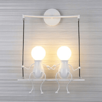 Applique murale LED Bonhomme Swinging | Marco Lucetti 2 lampes - Blanc / Chaude