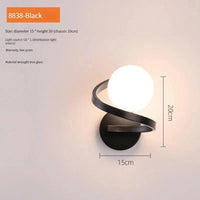 Applique Murale LED Boule de Verre Moderne Décoration Nordique - Luminaire Intérieur | Marco Lucetti Noir / Blanc chaud (2700-3500K)