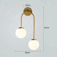 Applique Murale LED Boule de Verre Moderne | Marco Lucetti Laiton -Droit / Blanc chaud (2700-3500K)
