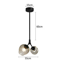 Applique murale LED Bubble en fer forgé. | Marco Lucetti Lampe à suspension 2 têtes 1 / Verre transparent