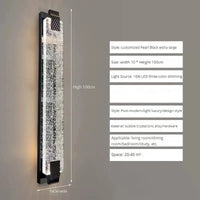 Applique Murale LED Bulle Cristal Luxe Moderne | Marco Lucetti Noir-100cm