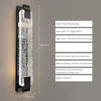 Applique Murale LED Bulle Cristal Luxe Moderne | Marco Lucetti Noir-60cm