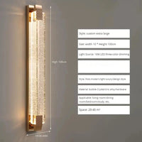 Applique Murale LED Bulle Cristal Luxe Moderne | Marco Lucetti Or-100cm