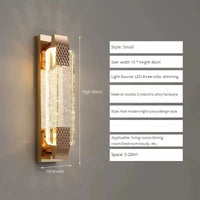 Applique Murale LED Bulle Cristal Luxe Moderne | Marco Lucetti Or-40cm