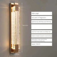 Applique Murale LED Bulle Cristal Luxe Moderne | Marco Lucetti Or-60cm