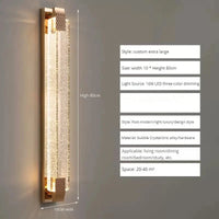 Applique Murale LED Bulle Cristal Luxe Moderne | Marco Lucetti Or-80cm