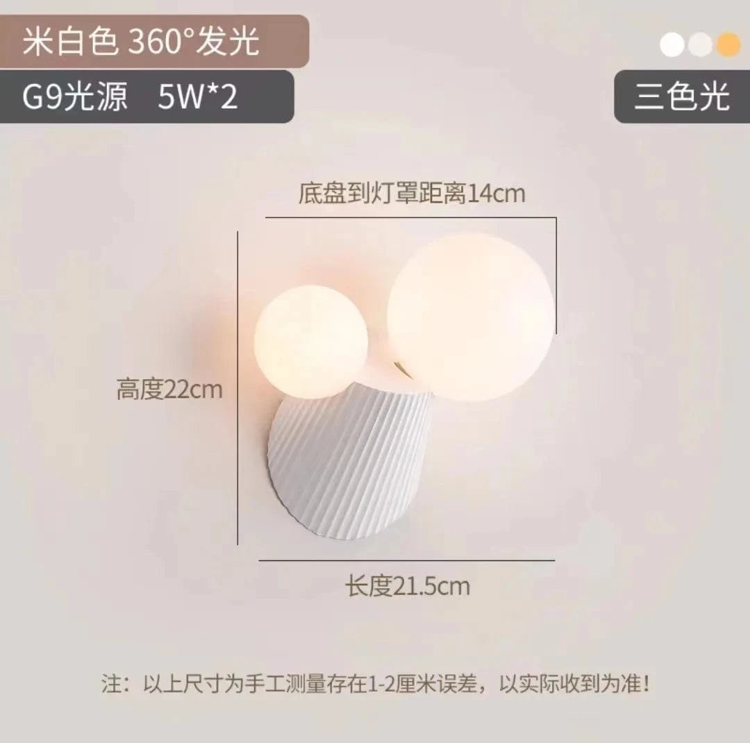 Applique murale LED Cactus en résine et verre pour étude | Marco Lucetti Blanc