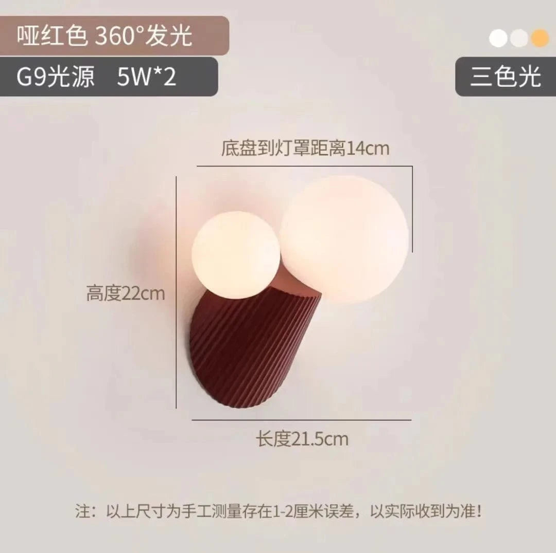 Applique murale LED Cactus en résine et verre pour étude | Marco Lucetti Rouge