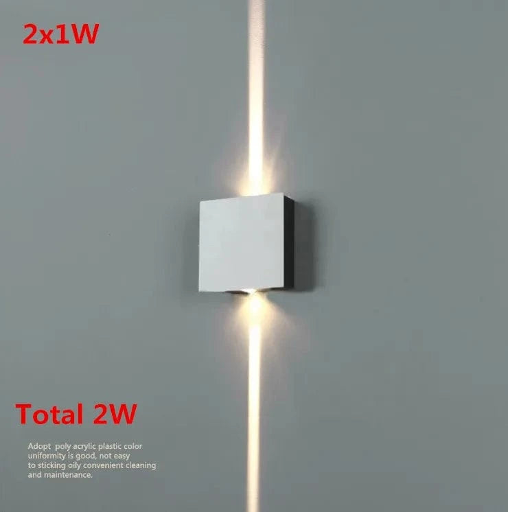 Applique Murale LED Carré Design | Marco Lucetti 2x1W / Blanc chaud (2700-3500K)