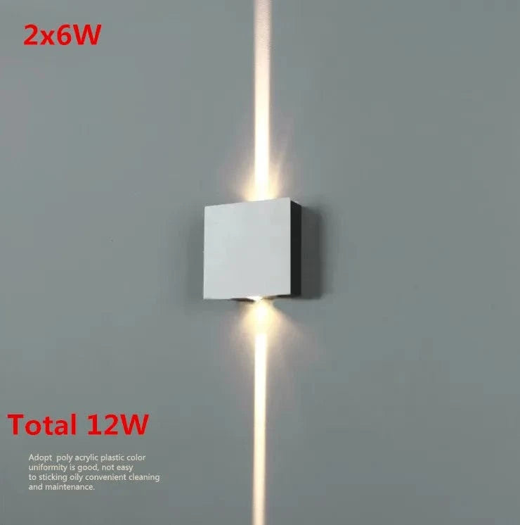 Applique Murale LED Carré Design | Marco Lucetti 2x6W / Blanc chaud (2700-3500K)