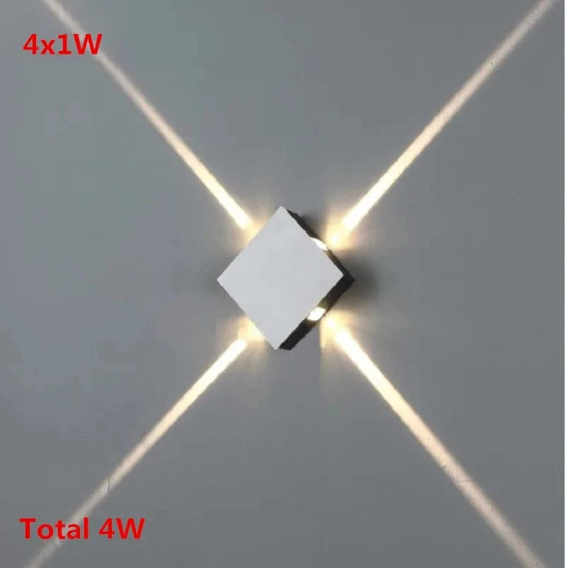 Applique Murale LED Carré Design | Marco Lucetti 4x1W / Blanc chaud (2700-3500K)