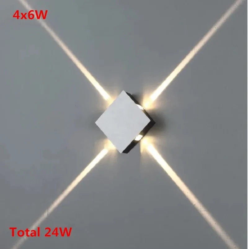 Applique Murale LED Carré Design | Marco Lucetti 4x6W / Blanc chaud (2700-3500K)