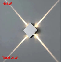 Applique Murale LED Carré Design | Marco Lucetti 4x6W / Blanc chaud (2700-3500K)