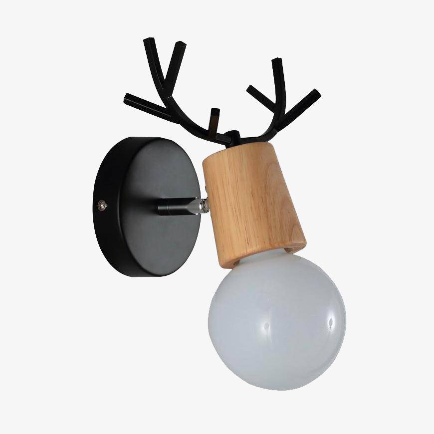 Applique murale LED Cerf Bois Novelty | Marco Lucetti Noir - C