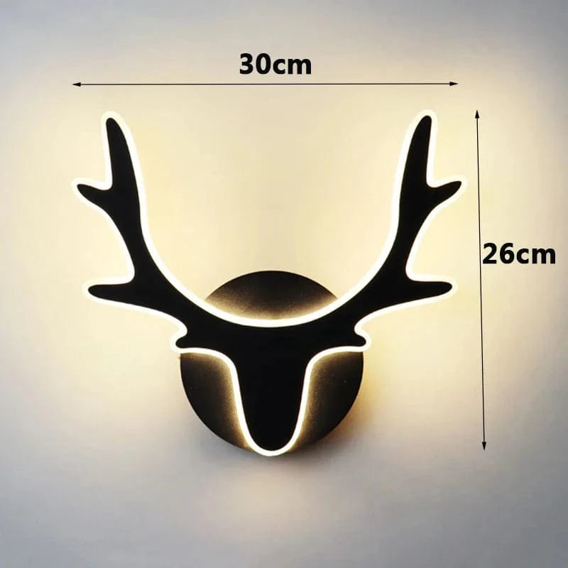 Applique murale LED "Cerf Brillant" | Marco Lucetti WD202 Noir / Blanc chaud (2700-3500K)