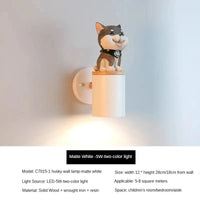 Applique murale LED "Chat Cartoon" | Marco Lucetti Chien gris-blanc