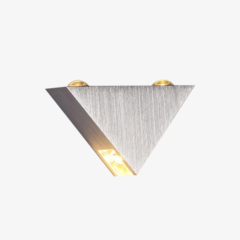 Applique murale LED chromée: Aluminium brossé en triangle