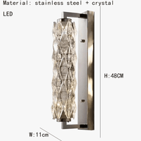 Applique murale LED chromée en verre de cristal avec 3 gradations ajustables | Marco Lucetti