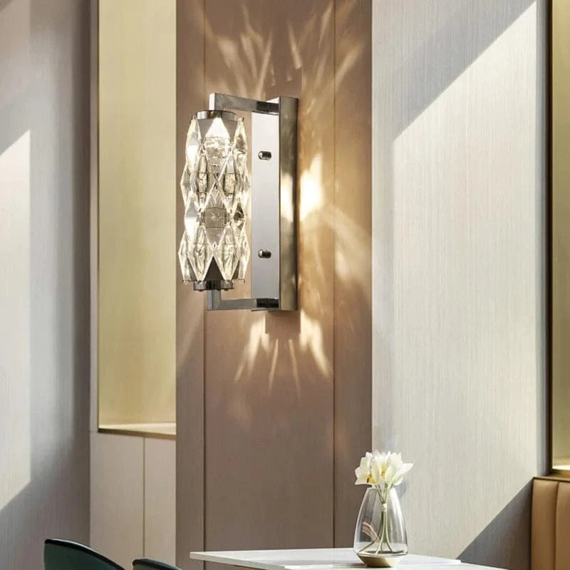 Applique murale LED chromée en verre de cristal avec 3 gradations ajustables | Marco Lucetti