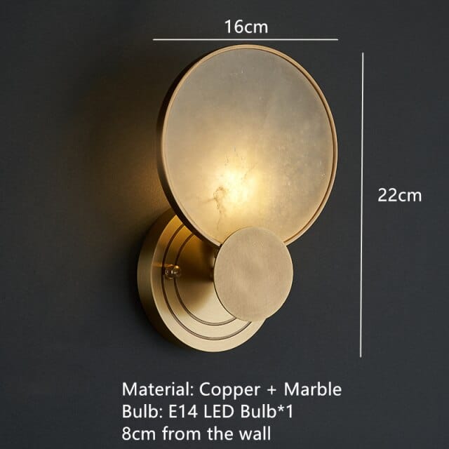 Applique murale LED circulaire Zélie Marbré | Marco Lucetti Chaude