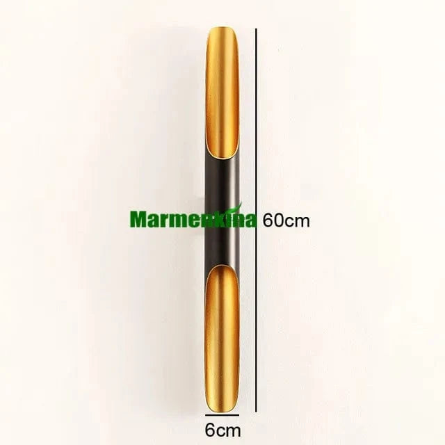 Applique Murale LED Coltrane 2 Lumières - Édition Spéciale | Marco Lucetti 6x60cm noir / Sans ampoules