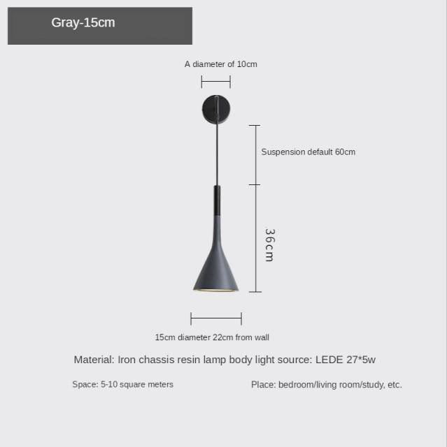 Applique murale LED conique Shadow - Allure design | Marco Lucetti Gris