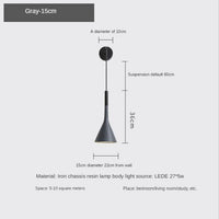 Applique murale LED conique Shadow - Allure design | Marco Lucetti Gris