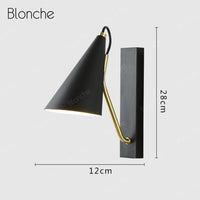 Applique murale LED Creative - Abat-jour arrondi, tige dorée | Marco Lucetti