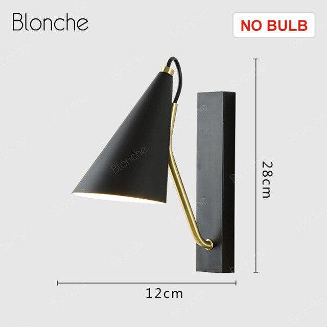 Applique murale LED Creative - Abat-jour arrondi, tige dorée | Marco Lucetti Noir