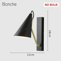 Applique murale LED Creative - Abat-jour arrondi, tige dorée | Marco Lucetti Noir