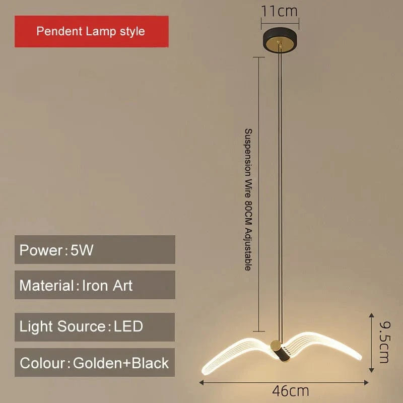 Applique murale LED Créative Mouette Nordique - Éclairage Allée | Marco Lucetti Lampe à suspension / CHINE / Lumière trichromatique | 5W