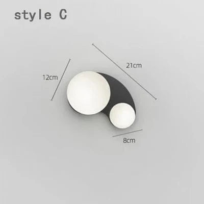 Applique Murale LED Créative pour Chevet Chambre Salon ~ | Marco Lucetti C noir / Blanc chaud (2700-3500K) / 5W