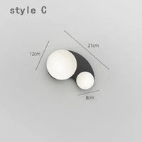 Applique Murale LED Créative pour Chevet Chambre Salon ~ | Marco Lucetti C noir / Blanc chaud (2700-3500K) / 5W