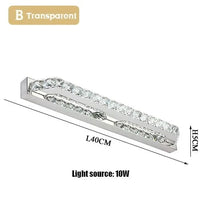 Applique murale LED cristal pour salle de bain et miroir. | Marco Lucetti B 40CM Transparent / Blanc chaud (2700-3500K)