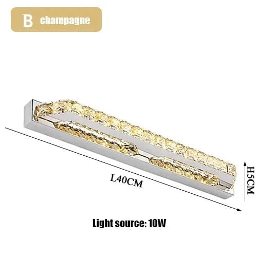 Applique murale LED cristal pour salle de bain et miroir. | Marco Lucetti B 40cmChampagne doré / Blanc chaud (2700-3500K)