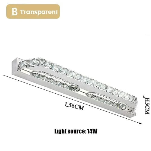 Applique murale LED cristal pour salle de bain et miroir. | Marco Lucetti B 56CM Transparent / Blanc chaud (2700-3500K)