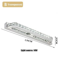 Applique murale LED cristal pour salle de bain et miroir. | Marco Lucetti B 56CM Transparent / Blanc chaud (2700-3500K)