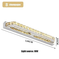 Applique murale LED cristal pour salle de bain et miroir. | Marco Lucetti B 68cmChampagne doré / Blanc chaud (2700-3500K)